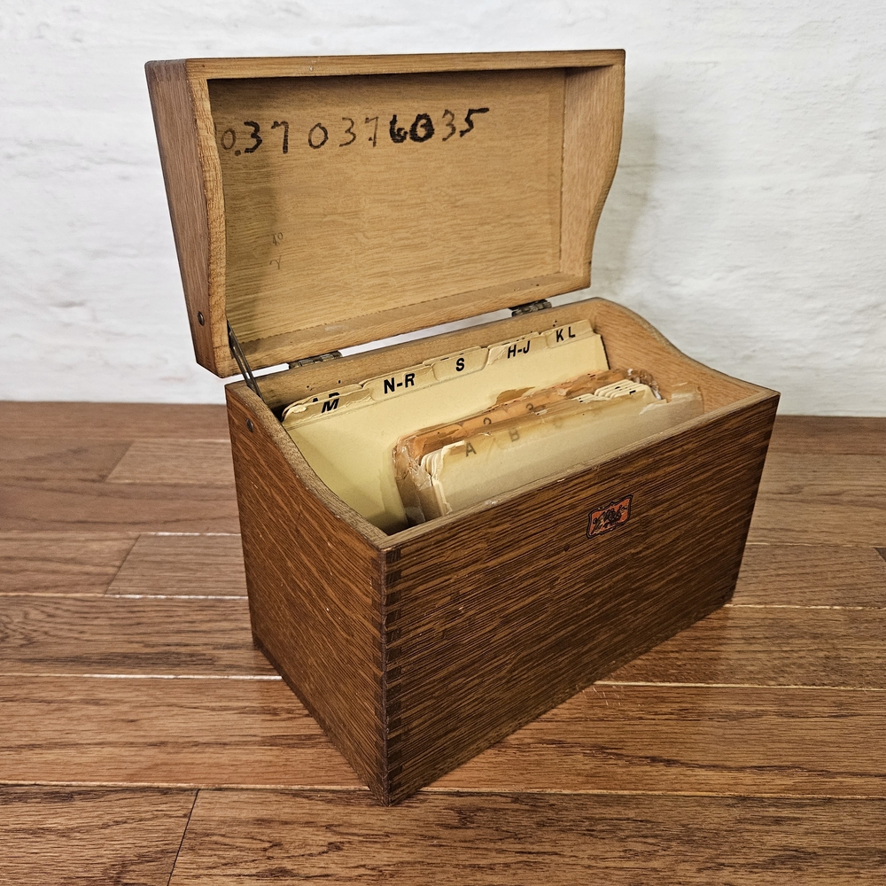 Wooden Recipe Box with Alphabet Dividers